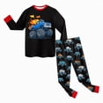 thumbnail image 5 of NOLDARES Toddler Kid Boy Clothes 2-Piece Graphic Print Long Sleeve Tee Sweatshirt Tops Elastic Waist Joggers Pants Fall Winter Outfits Clothing(Red,5-6 Y), 5 of 9