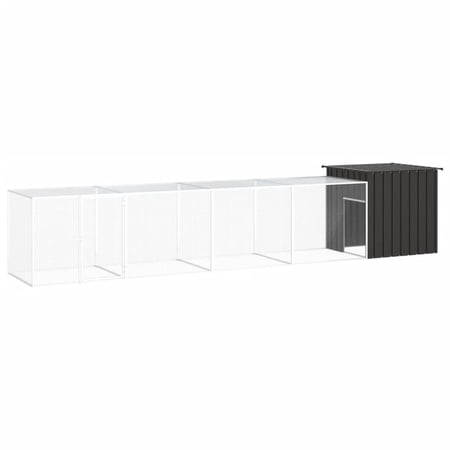 OWSOO Chicken Cage Anthracite 196.9 x35.8 x39.4  Galvanized Steel