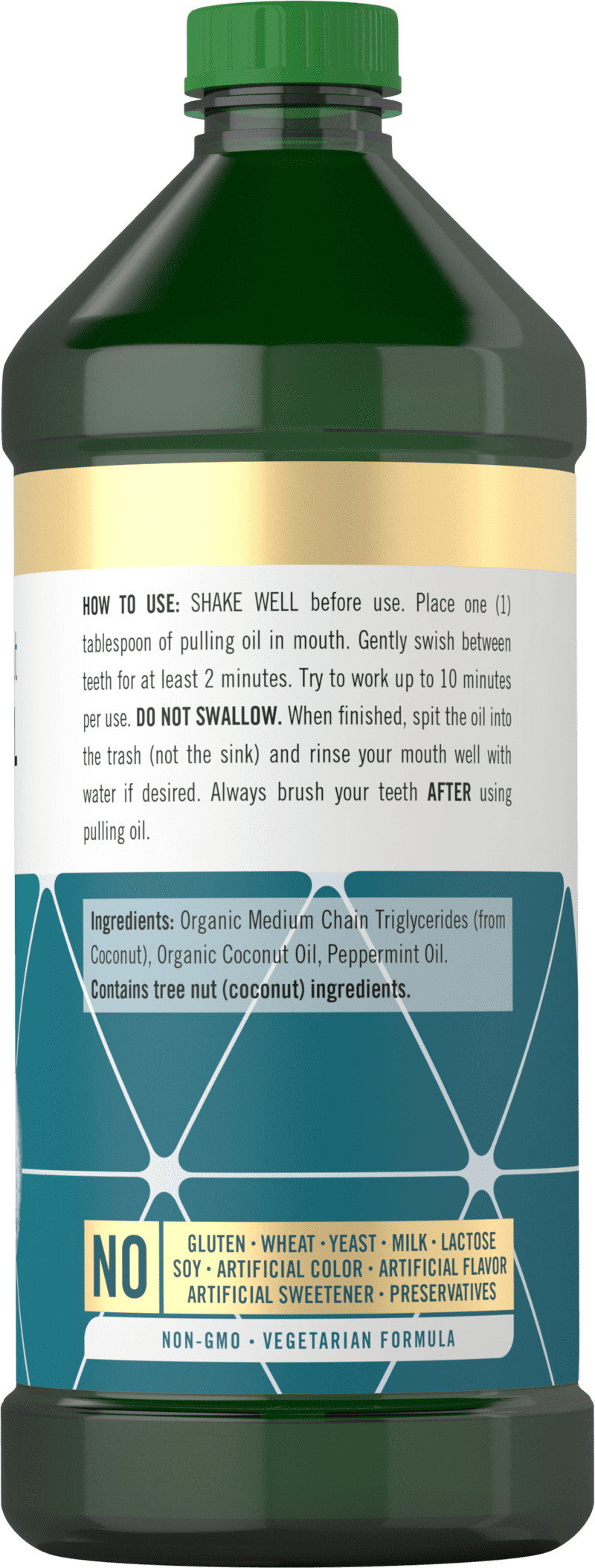 Pulling Oil for Teeth & Gums | 16 fl oz | 2 pack | Coconut and Mint | For Men and Women | by Carlyle