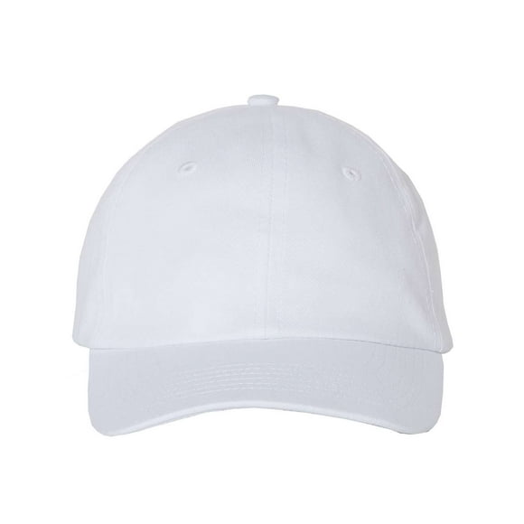 Valucap Small Fit Bio-Washed Dad`s Cap, Adjustable, White