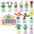 thumbnail image 3 of Amyove Creative Flower Building Blocks Simulation Bouquet Potted Building Bricks Toys For Home Decoration, 3 of 9