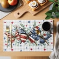 thumbnail image 2 of Independence Day Placemats Set of 12, Vintage Butterfly Star Leaf Gray Plaid Non-Slip Place Mats Washable Table Mats for Kitchen Dining Table Decorations Indoor/Outdoor, 2 of 9