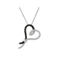 thumbnail image 2 of Sterling Silver Black and White 1/4 Carat T.W. Diamond Heart Pendant, 18", 2 of 3