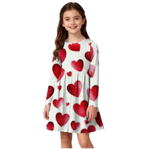 Vestidos de Manga Larga de las Niñas Tamaño 7-8 Elástico Vestido de Patinador de Línea con Cuello Redondo, Manga Larga Vestido de Línea para Recital Escolar de las Mujeres