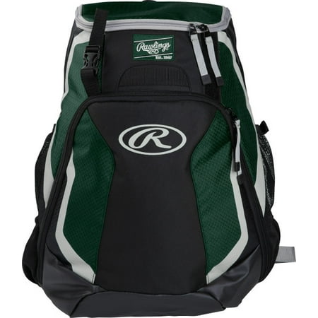 Bat Bag - Rawlings R500 Baseball Bat Backpack, Dark Green