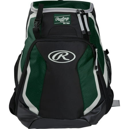 Rawlings R500 Baseball Bat Backpack, Dark Green (Best Bat Bags For Softball)