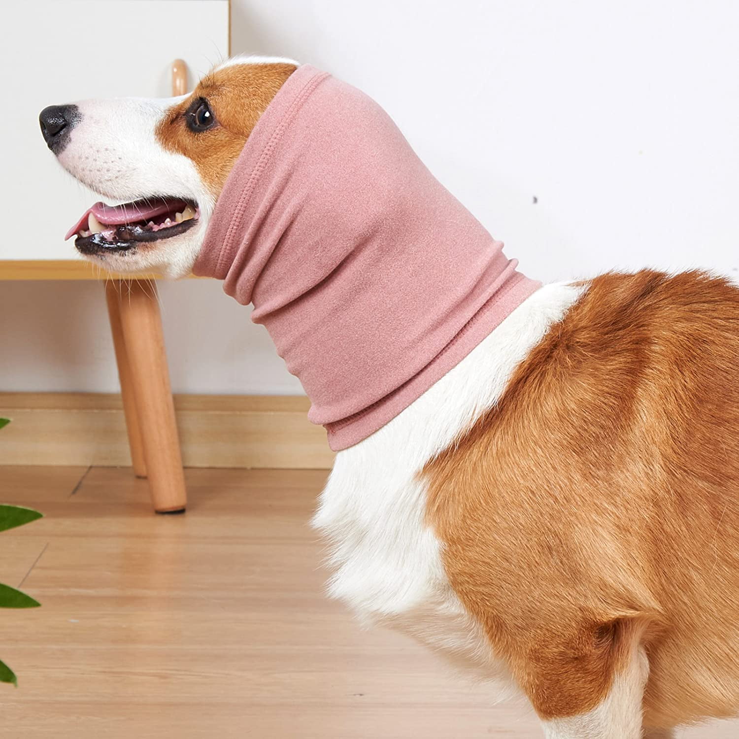 Dog Neck and Ear Warmer Dog Snood Anti Relief Noise Protection No Flap Ear Wrap Hood Pet Knit Snood Headwear for Small Medium Large Dogs L Pink Pink L Length 10inch Walmart