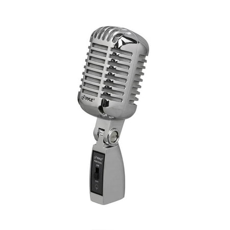 Classic Retro Dynamic Vocal Microphone, Vintage Style Vocal Mic with 16' ft. XLR Cable (Silver)