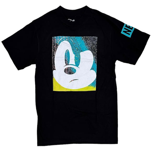 Neff X Disney Men's Angry Mad Mickey Mouse Graphic Tee T-Shirt in Black (Small, Black)
