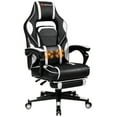 thumbnail image 1 of Goplus Chaise de Massage Gaming Inclinable Chaise de Bureau d'Ordinateur de Course avec Repose-Pieds Blanc, 1 of 10
