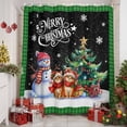 thumbnail image 2 of Shower Curtain 72"W x 96"L Christmas Snowman Cat Christmas Tree Green Plaid Fabric Shower Curtains Set with Hooks Water Repellent Bathroom Curtains Machine Washable Bathroom Accessories, 2 of 9