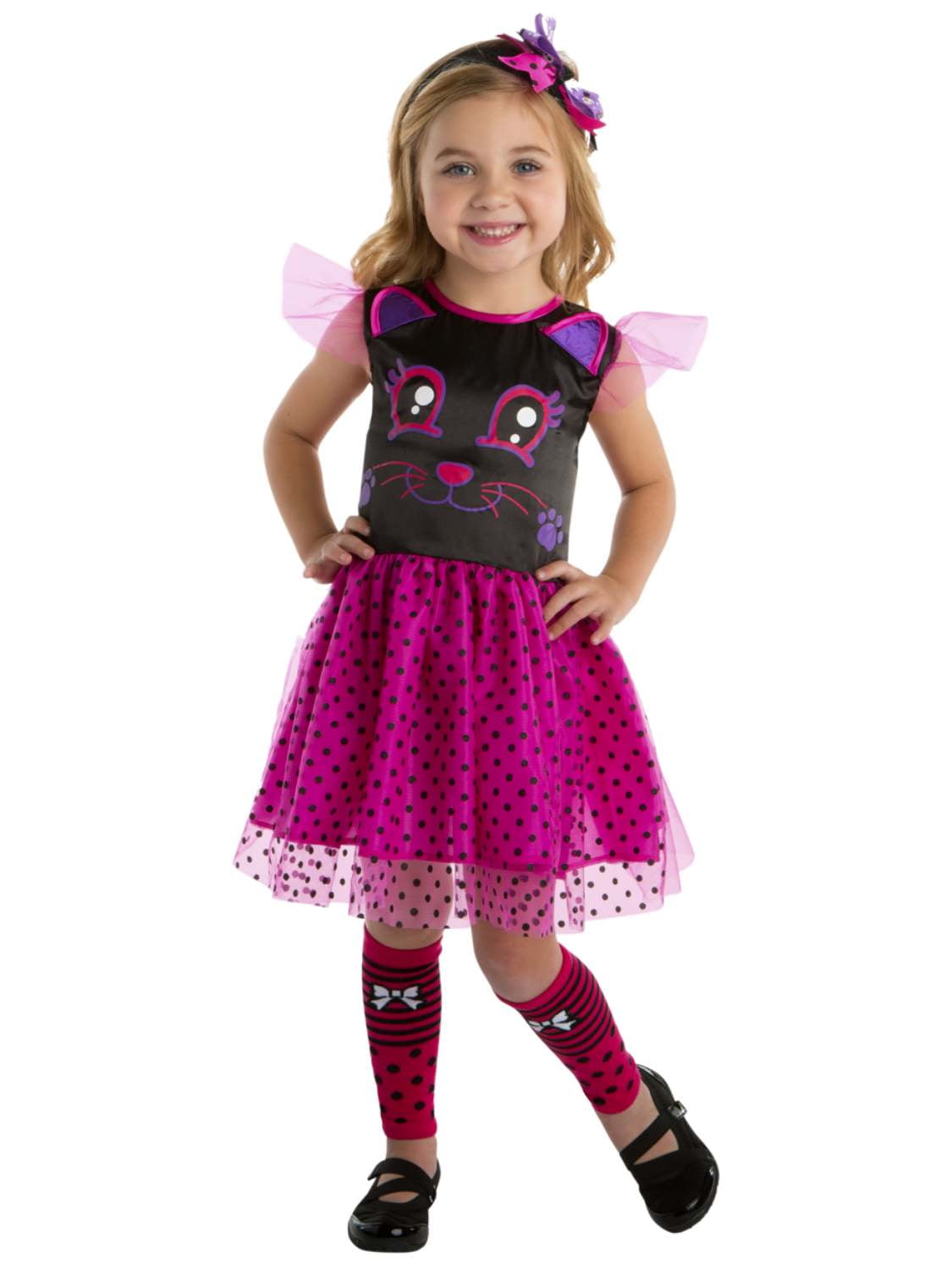 Toddler Girls Pink Kitty Cat Cutie Costume Tutu Dress Headpiece