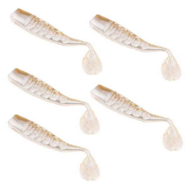 S SERENABLE Soft Fishing Lure with Paddle T Tail Bait Minnow Paddle Swimbait Red Gold Gold white