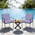 thumbnail image 7 of Outdoor Patio Cushion Covers 4 Pack Purple Plaid Patio Chair Cushion Covers with Ties and Zipper Purple White Grids Geometric Waterproof Outdoor Seat Cushion Covers for Patio Furniture 22"x20", 7 of 7