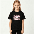 thumbnail image 2 of Im Literally Just A Girl Girls Graphic Tee, Cute Pink Daisy 100% Cotton Kids Short Sleeve T-Shirt 4-13Y, 2 of 5