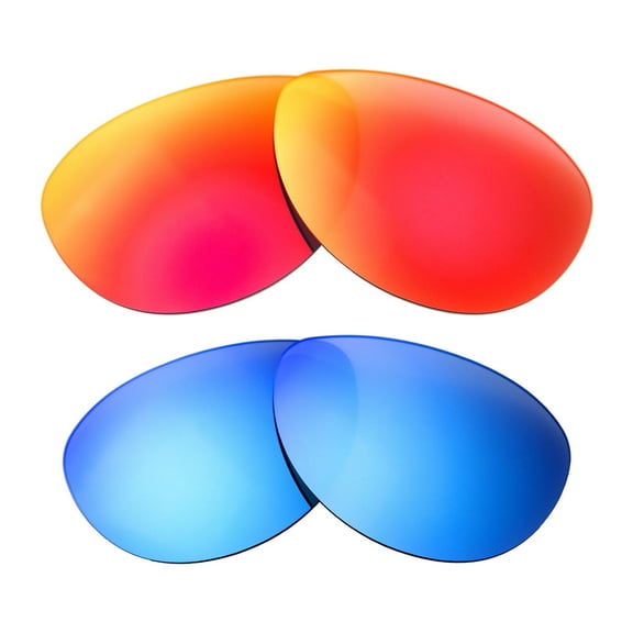 Walleva Polarized Fire Red   Ice Blue Replacement Lenses For Maui Jim Baby Beach Sunglasses