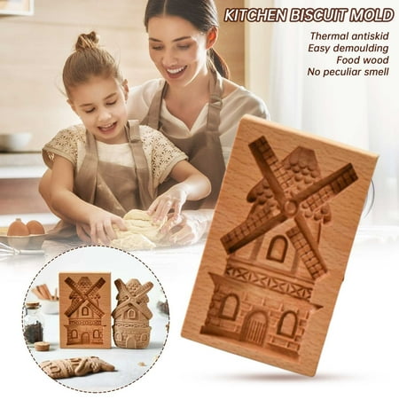 

HGWXX7 Christmas Decor DIY Baking Moulds Wooden Cookie Cookie Moulds Embossing Craft Decorative Baking Tools For Christmas Thanksgiving Christmas Kitchen