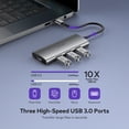 thumbnail image 6 of VAVA 7-in-1 USB C Hub, 4K USB C to HDMI Port, 3 USB 3.0 Ports with 100W Power Delivery Charging Port, SD/TF Cards Reader for MacBook/iPad Pro/Laptops, 6 of 7