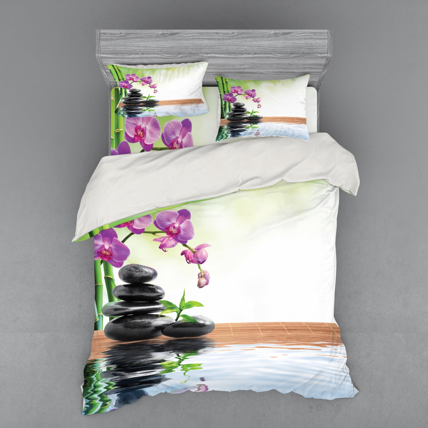 Spa Duvet Cover Set, Spa with Spring Water Health Giving Properties