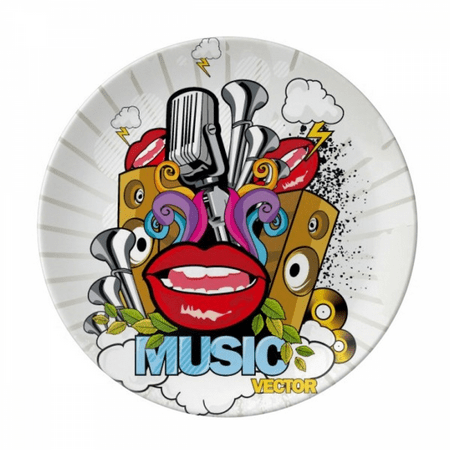 

Graffiti Street Colorful Mouth Stereo Plate Decorative Porcelain Salver Tableware Dinner Dish