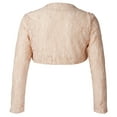 thumbnail image 2 of Alvivi Kids Girls Long Sleeve Open Front Lace Bolero Shrug Cardigan Flower Dress Cover Up Beige 4, 2 of 5
