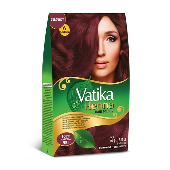 "VATIKA Henna Burgundy Hair Color - 60 Grams (2.11oz)"