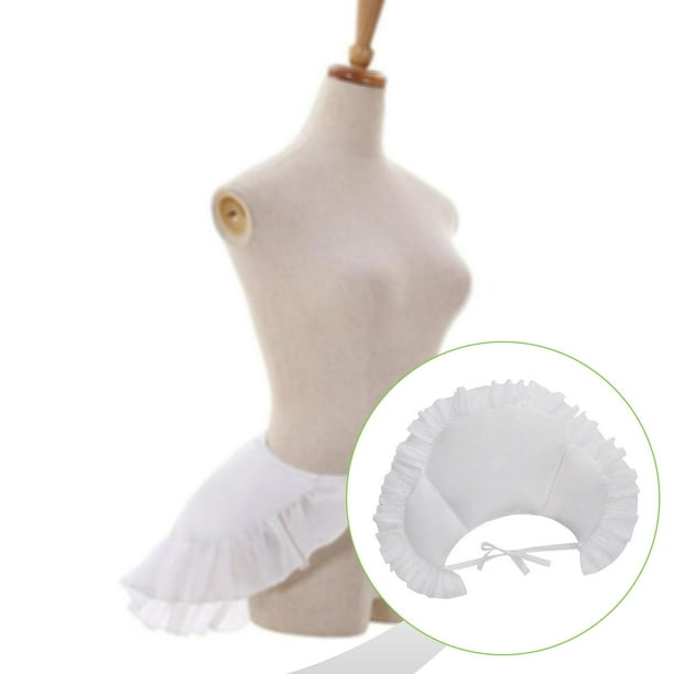 Falda con polisón enrollable,Falda enrollable blanca con polisón para mujer,Almohadilla para el trasero victoriana,Accesorio de cosplay isabelino retro,Enagua de crinolina