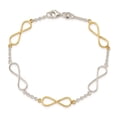 thumbnail image 2 of Auriga Fine Jewelry 925 Sterling Silver Flash Gold Infinity Symbol Bracelet 7.5inch for Women, 2 of 6