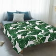 thumbnail image 4 of Tropical Palm Leaf Blanket Soft Cozy Warm Throw Blanket for Couch, Plush Fuzzy Flannel Fleece Blankets for Sofa, Spring Summer Watercolor Green Plants Bed Blankets Lightweight Gifts for Men, 30"x40", 4 of 9