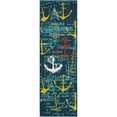thumbnail image 2 of Unique Loom Outdoor Coastal Collection Area Rug - Anchorwave (2'  x 6' 1" Runner Navy Blue/Teal), 2 of 9