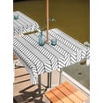 thumbnail image 2 of Outdoor Tablecloth with Umbrella Hole for Patio/Picnic/Party/Camping, White Geometric Waterproof Table Cloth Square Cover Washable, Modern Minimalism Black Striped Lines (60"x 60"), 2 of 8