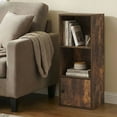 thumbnail image 3 of Furinno LUDER 3-Tier Bookcase with 1 Door Cabinet 9.3 x 12 x 31.5 Amber Pine, 3 of 5