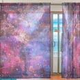 thumbnail image 2 of Floral Nebula Galaxies Space Semi Sheer Curtains Window Voile Drapes Panels Treatment-55x78in for Living Room Bedroom Kids Room, 2 Pieces, 2 of 4