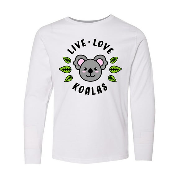 Inktastic Live Love Koalas Long Sleeve Youth T-Shirt