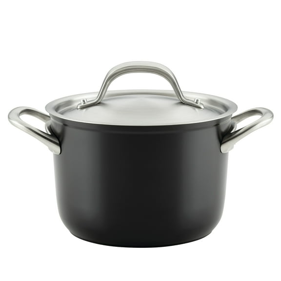 Circulon Ultimum Forged Aluminum 3 Qt Nonstick Induction Saucepot with Lid, Black