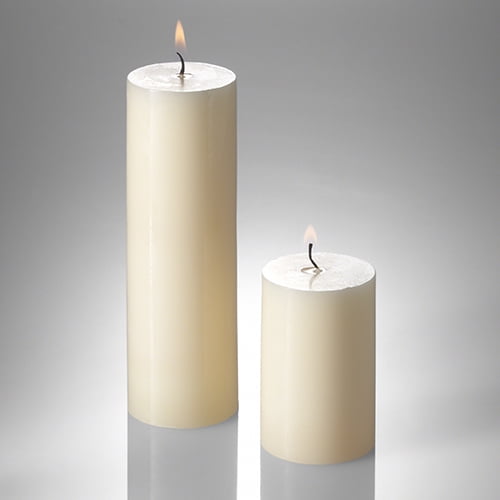 Richland Pillar Candles Ivory 2" x 3" & 2" x 6" Set of 20