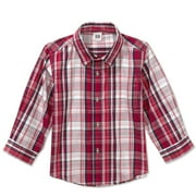George Baby - Woven Button-Front, Long-Sleeved Shirt - Infant Boy