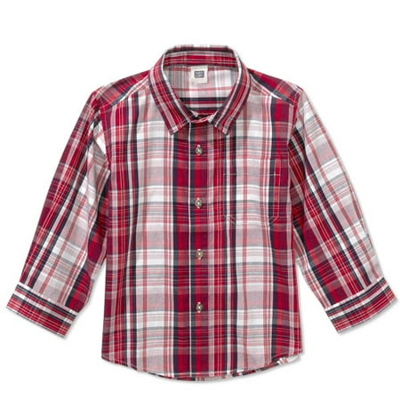 George Baby - Woven Button-Front, Long-Sleeved Shirt - Infant Boy