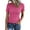 12# Hot Pink, variant on Fshiont Dressy Knit Womens Short Sleeve Stretch Crewneck Ribbed T-Shirt Fitted Casual Basic Tops Red L