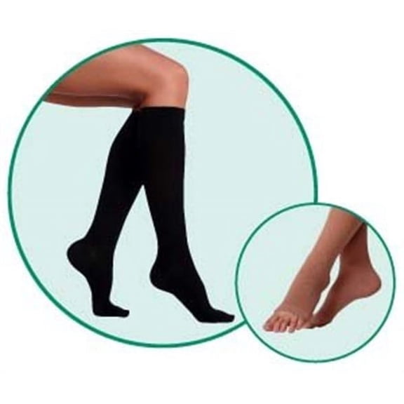 Stockings Soft, model: 2002, Thigh, Short, color: Chocolate, Full Foot, size: II