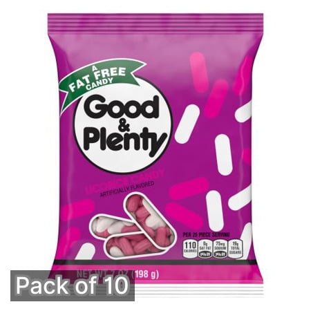 Hershey's Good & Plenty Licorice Candy 7 oz Bag (Pack of 10)