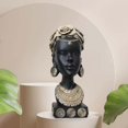 thumbnail image 2 of Estatua decorativa de mujer africana, figura de mujer negra de lujo ligera, adorno de resina, escultura de arte femenino para gabinete de vino, Bar, Oro Gloria estatua africana, 2 of 9
