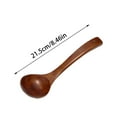thumbnail image 3 of Tableware Wooden Long Handle Spoon for Soup – Deep Serving Kitchen Utensil with Teak Finish Lightweight Smooth Texture Versatile 10 Inch, 3 of 8