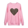 thumbnail image 4 of EQWLJWE Women Plus Fleece Long-Sleeved Sweater Casual Fashion Leopard Print Love Hoodies Tops, 4 of 5