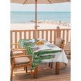thumbnail image 2 of Outdoor Tablecloth with Umbrella Hole for Patio/Picnic/Party/Camping, Green Cactus Tropical Waterproof Table Cloth Rectangle Table Cover Washable, Grey Wooden Summer (60"x 120"), 2 of 8