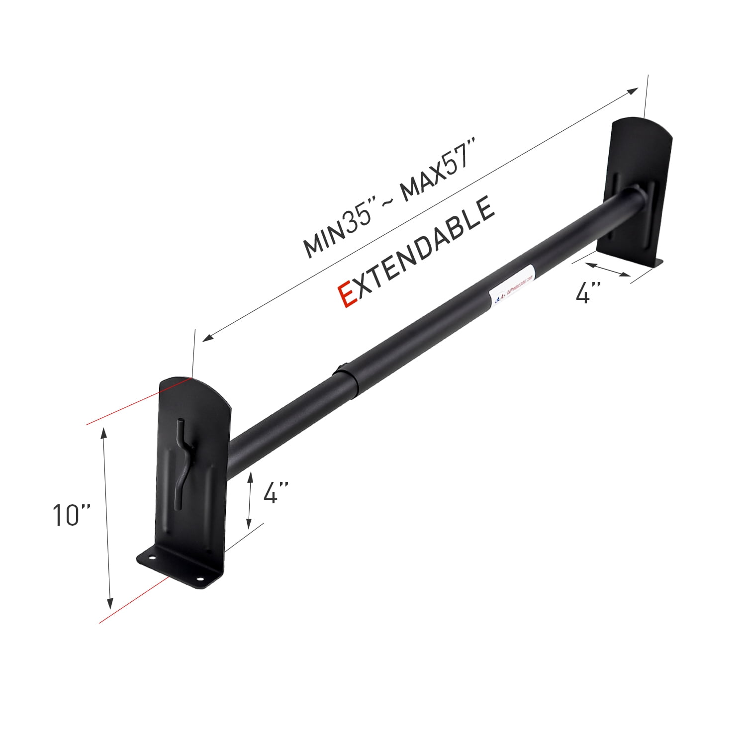 AA-Racks Model DX36 Universal Pickup Truck Cap & Topper 2 Bar Ladder Roof Van Rack System Adjustable Steel Cross Bars - Sandy Black
