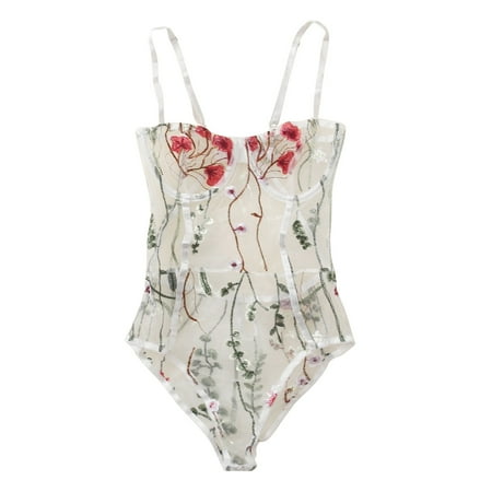 SXcggal New Women Lace Lingerie Underwear Teddy Bodysuit Jumpsuit Sleepwear Embroidery Intellectual Breathable Women Bodysuit