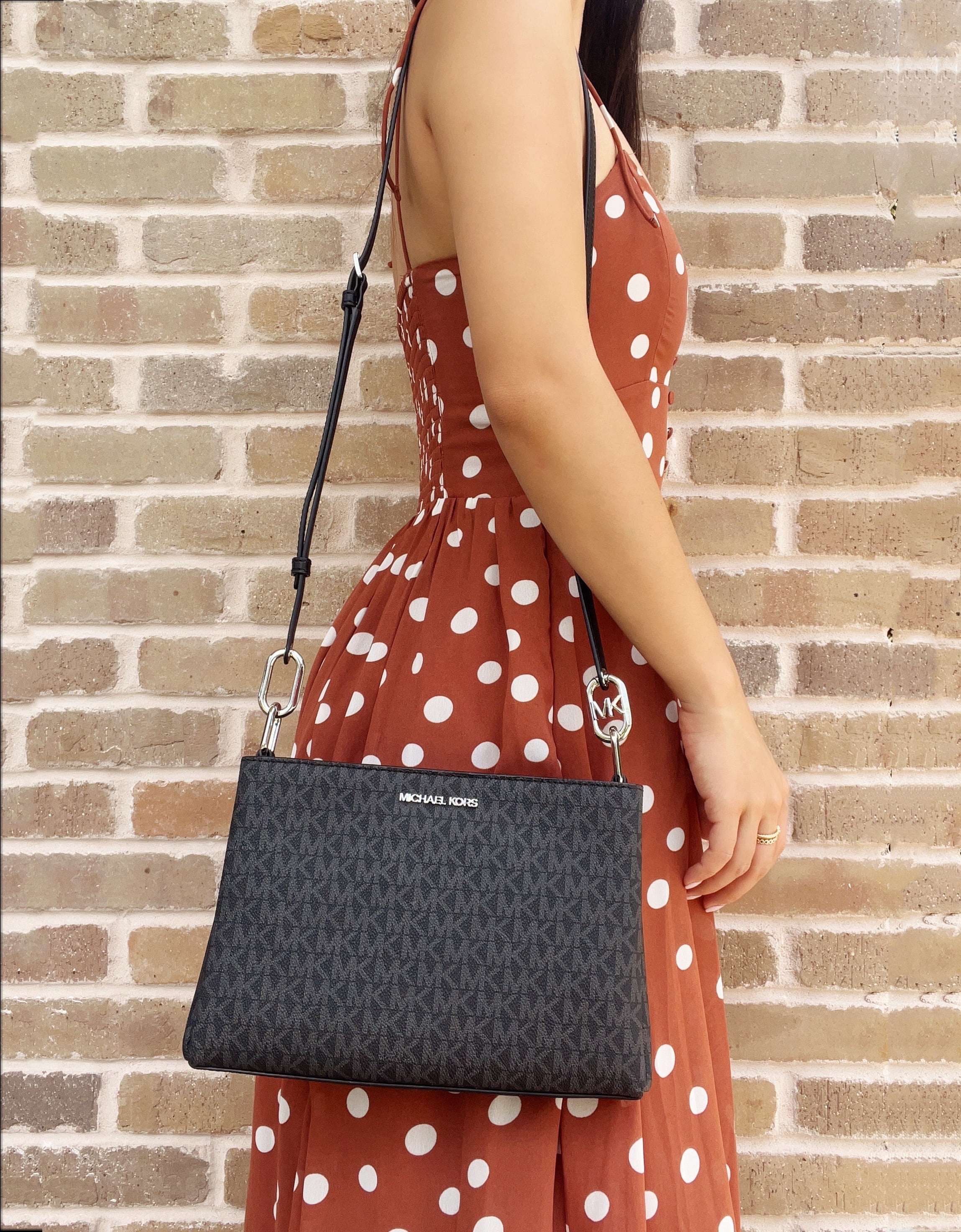 Trisha medium logo crossbody bag black Clearance