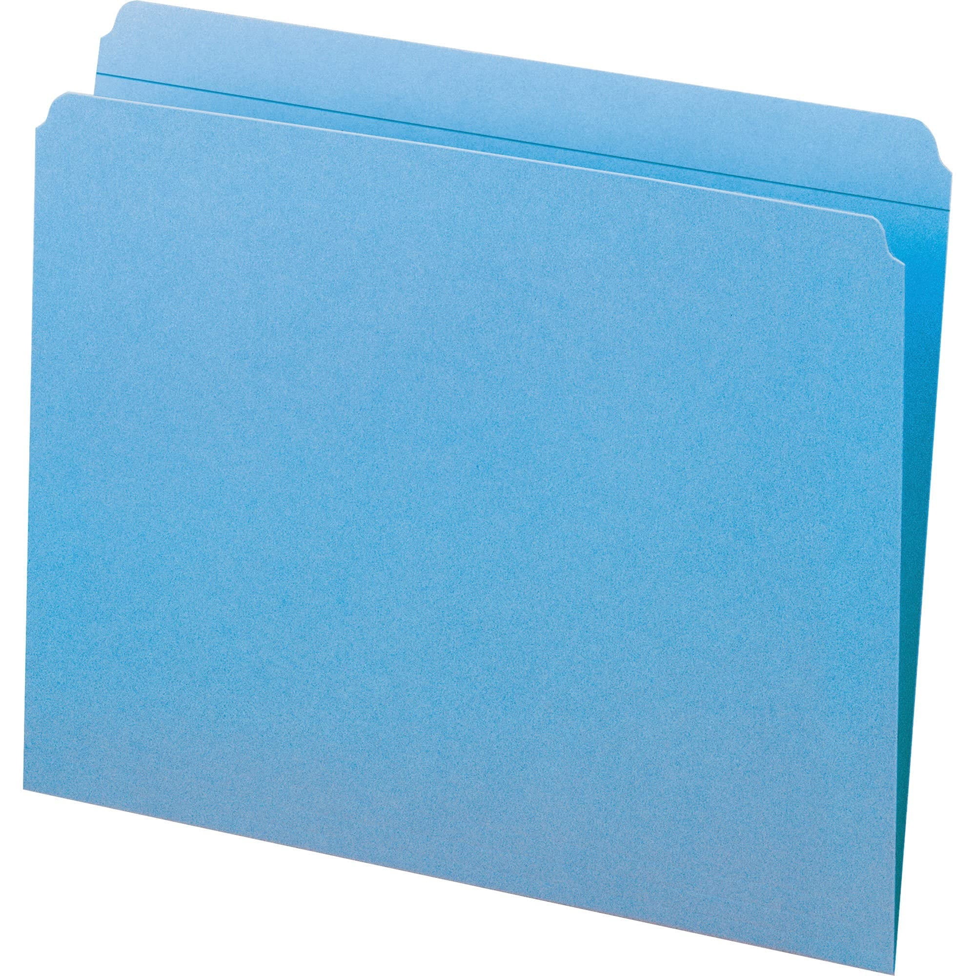 Smead® Color File Folders, With Reinforced Tabs, Letter Size, Straight Cut, Blue, Box Of 100