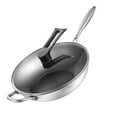 thumbnail image 4 of Sartén Wok, Sartén Wok de Acero Inoxidable Capa Wok de Acero Inoxidable Sartén Wok de Acero Inoxidable Rendimiento Sólido, 4 of 5
